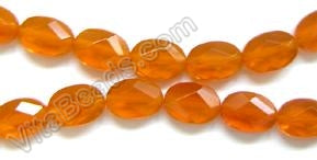 Faceted Oval  -  006 Orange Crystal   16"