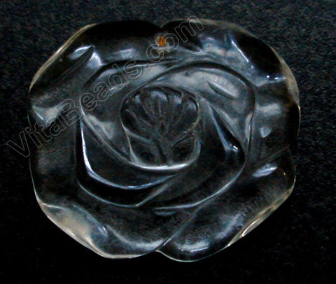 Carved Rose Flower Pendant   Crystal