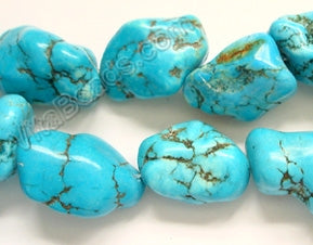 Deep Blue Stablelized  Turquoise   -  Free Form Nuggets   16"