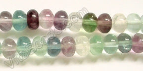 Fluorite (w/ Green Fluorite)   -  Smooth Rondel  16"     5 x 8 mm