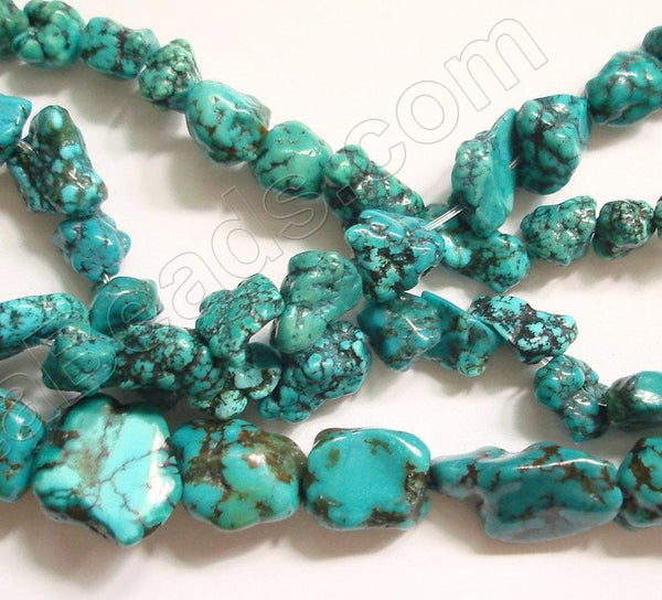 Blue Chinese Turquoise w/ Matrix - Free Form Nuggets  16"