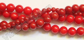 Bamboo Coral  -  Smooth Round Beads  16"