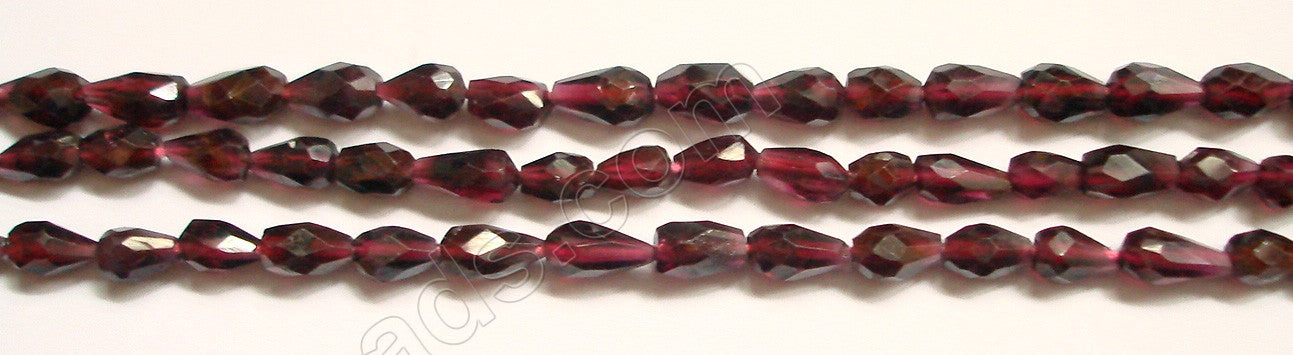 Garnet  -  Faceted Drop  14"    4-8mm