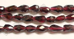 Garnet  -  Faceted Drop  14"    4-8mm