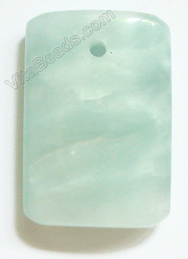 Green Quartz Puff Rectangle Pendant