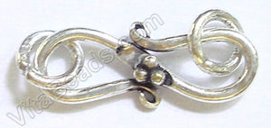 Sterling Silver Toggle 04  -  12 x 24 mm 3 Dotted S