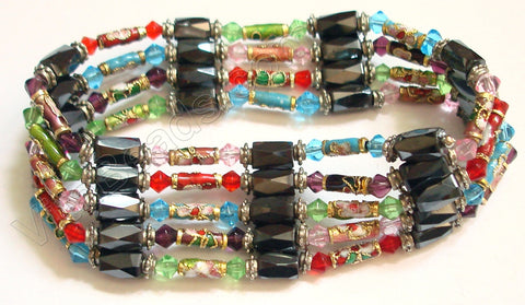 Magnetic Hematite Necklaces - Crystal & Cloisonné - Mixed