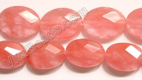 Cherry Quartz - Faceted Oval 16"