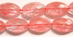 Cherry Quartz - Faceted Oval 16"