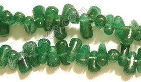 Green Aventurine  -  Plain Teardrop Side Drill     7 - 9 mm