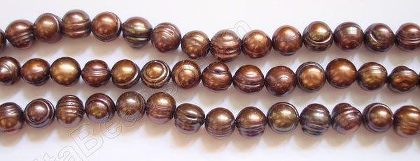 Fresh Water Pearls  -  Bronze Acorn Potato 16"