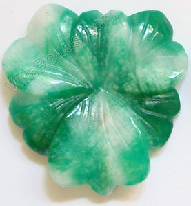 Candy Jade Pendant - Triangle Flower - Dark Green