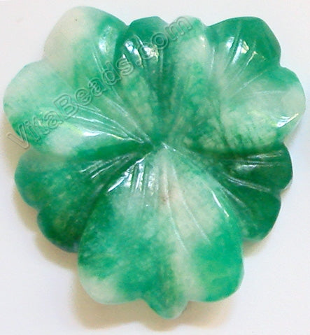 Candy Jade Pendant - Triangle Flower - Dark Green