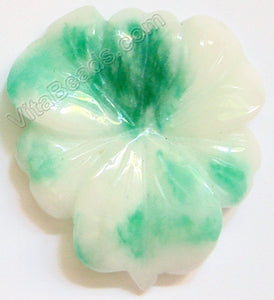 Candy Jade Pendant - Triangle Flower - Light Green