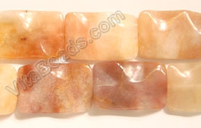 Red Moonstone  -  Wave Flat Rectangle 16"