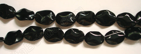 Black Onyx  -  Wave Flat Ovals  16"