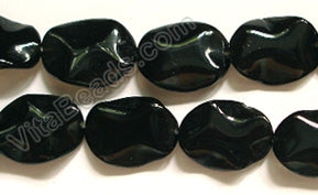 Black Onyx  -  Wave Flat Ovals  16"