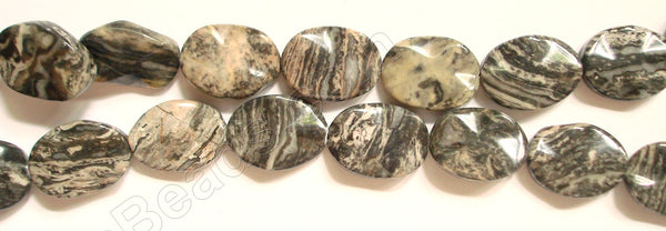 Pink Zebra Jasper  -  Wave Flat Ovals  16"