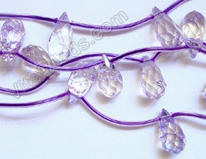 Cracked Crystal (Light Purple) - 8x16mm Faceted Teardrop 16"