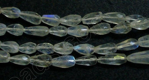 Rainbow Moonstone  -  Faceted Drop 14"   5-10mm