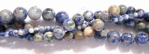 Lapis (Light Blue)  -  Smooth Round Beads  16"    8 mm