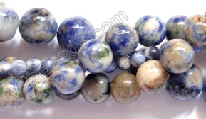 Lapis (Light Blue)  -  Smooth Round Beads  16"    8 mm