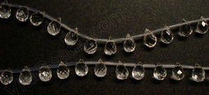 Clear Crystal - 9x11mm Faceted Teardrop 16"