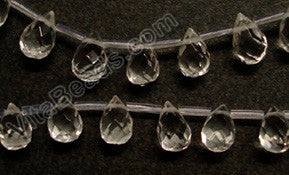 Clear Crystal - 9x11mm Faceted Teardrop 16"