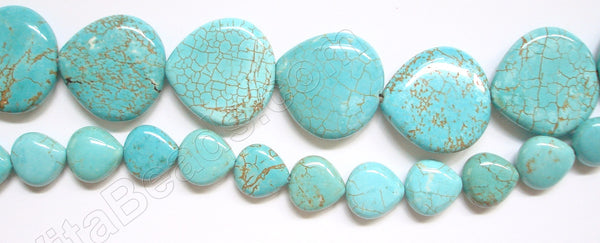 Cracked Chinese Turquoise  -  Puff Heart  16"