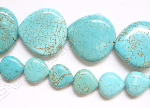 Cracked Chinese Turquoise  -  Puff Heart  16"