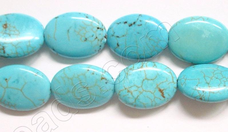 Cracked Chinese Turquoise  -  Puff Ovals  16"