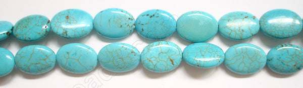Cracked Chinese Turquoise  -  Puff Ovals  16"