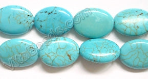 Cracked Chinese Turquoise  -  Puff Ovals  16"
