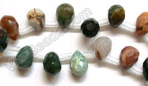 Ocean Jasper - 7x10mm Faceted Teardrop 16"