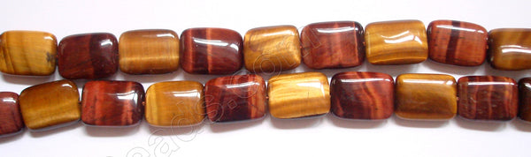 Mixed Red Yellow Tiger Eye  -  Puff Rectangles 16"