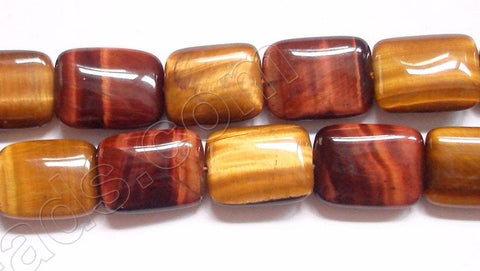 Mixed Red Yellow Tiger Eye  -  Puff Rectangles 16"