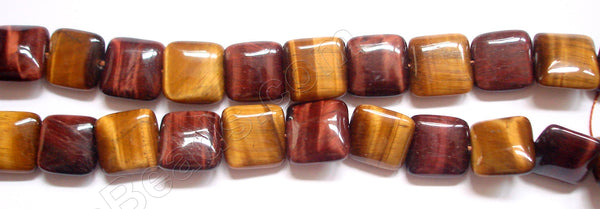 Mixed Red Yellow Tiger Eye  -  Puff Squares 16"