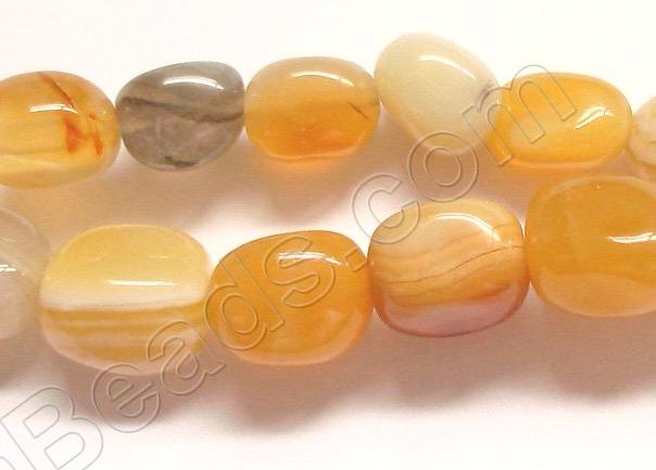 Yellow Botswana Agate -  Small Smooth Nuggets  16"