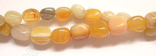 Yellow Botswana Agate -  Small Smooth Nuggets  16"