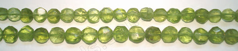 Peridot  -  Faceted Coin  14"    5 mm