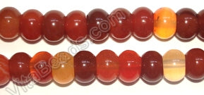 Natural Carnelian  -  Smooth Tyre, Smooth Rondel  16"