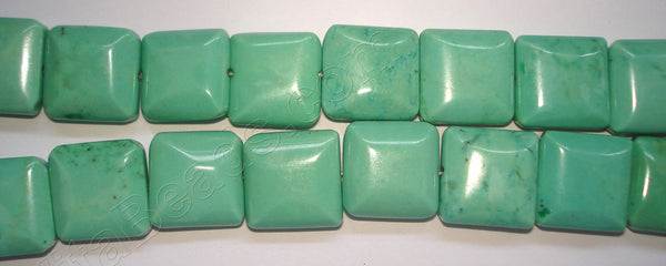 Stablelized Olive Turquoise  -  Double Edge Puff Square 16"