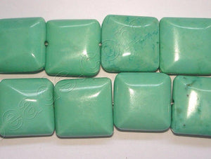 Stablelized Olive Turquoise  -  Double Edge Puff Square 16"