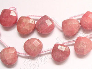 Rhodonite  -  13mm Faceted Flat Briolette 16"