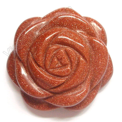 Carved Flower Pendant - Goldstone