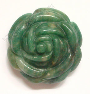 Carved Flower Pendant - Africa Jade