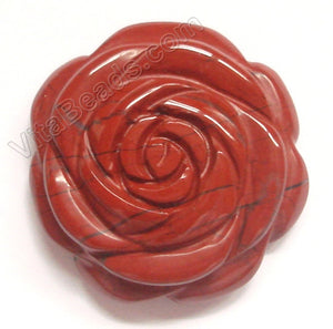 Carved Flower Pendant - Red Jasper