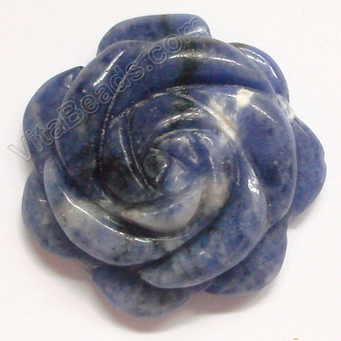 Carved Flower Pendant - Sodalite