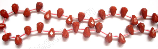 Red Jasper - 7x10mm Faceted Teardrop 16"