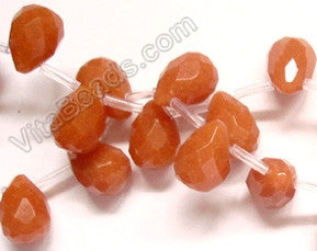 Red Aventurine - 8x12mm Faceted Teardrop 16"